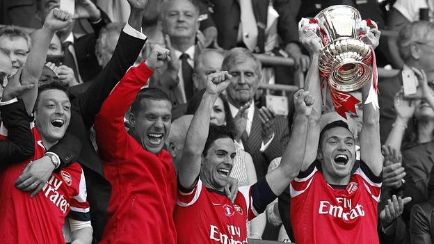 Ozil Podolski Arteta Vermaelen FA Cup