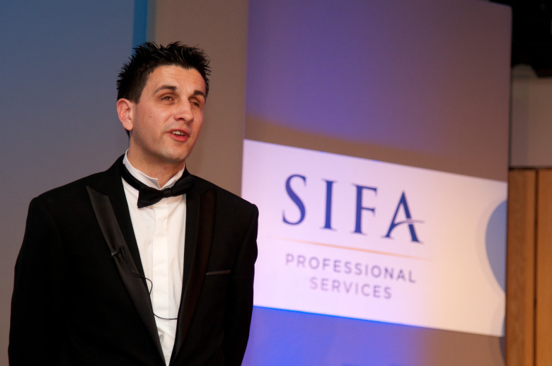 Keryn Seal in after dinner action at my conference.