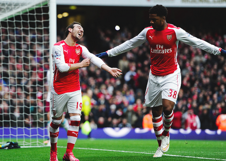 Chuba Akpom and Santi Cazorla