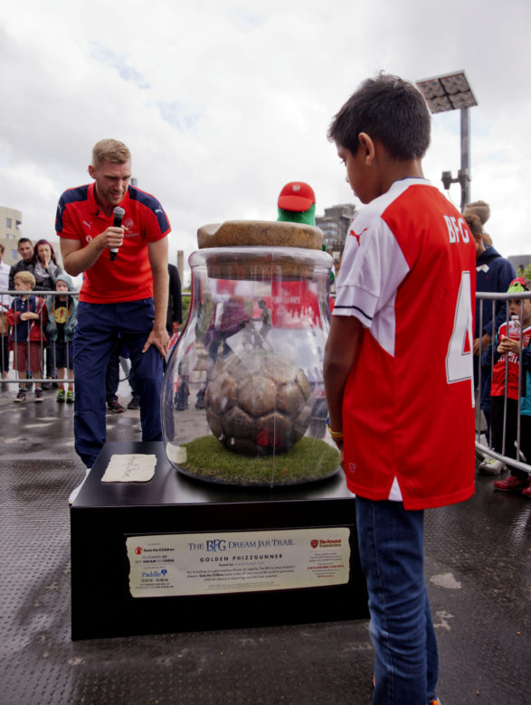Per at the unveiling of the Golden Phizzgunner Dreams Jar