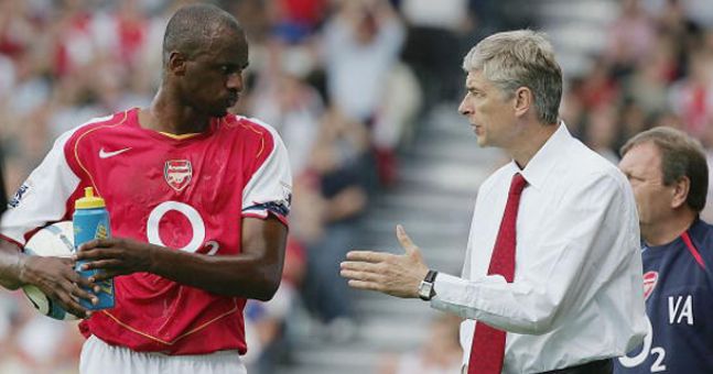 Vieira taking advice from the gaffer