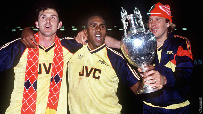 Rocky with Martin Hayes and the Merse celebrating winning the Title at Anfield