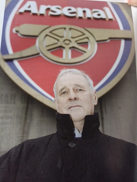 Arsenal's legendary enforcer Peter Storey outside the Emirates stadium