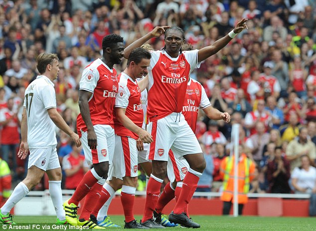 Kanu with some old Arsenal team mates at the Legends game a few weeks ago