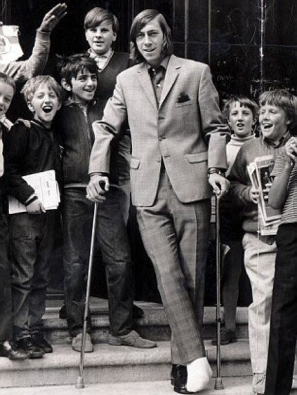 Charlie recovering from a broken ankle