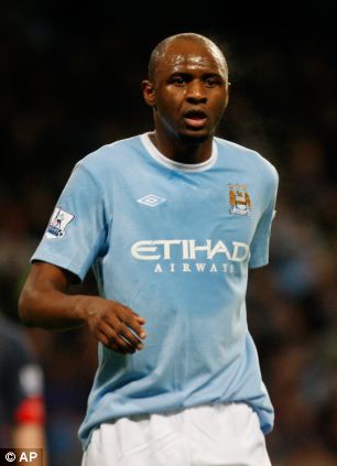 Patrick playing for Manchester City