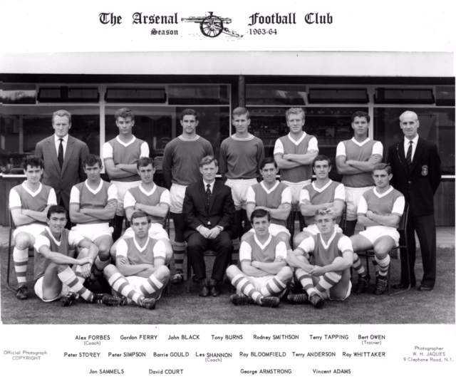 Peter with some other familiar young faces in this team photo from 1963-64 season