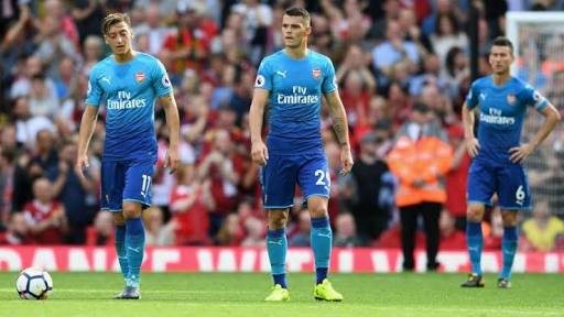Arsenal players dejected