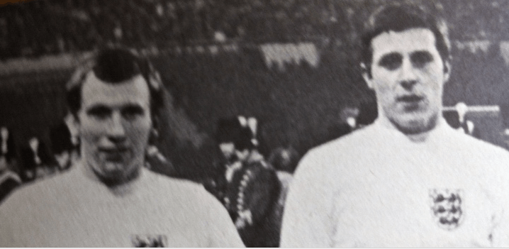 Bob on England duty alongside John Radford