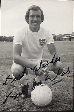 Bob in the England 1970 World Cup kit he got to play in