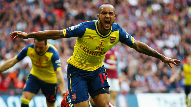 Theo Celebrates FA Cup 2015
